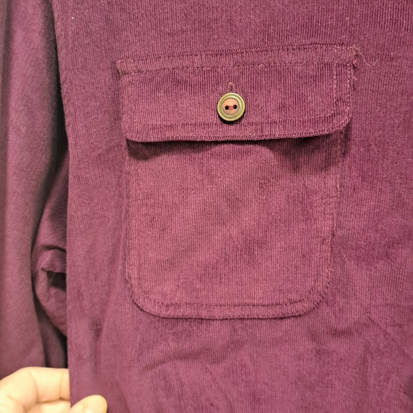 Elegant Vintage Leigh Morgan Long Sleeve Corduroy Purple Dress - Picture 6 of 9